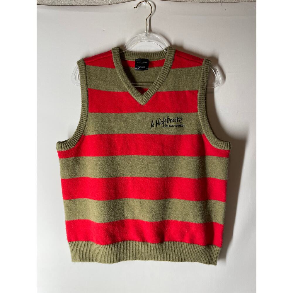 DumbGood Nightmare on Elm Street Striped Sweater Vest Knit Size Medium